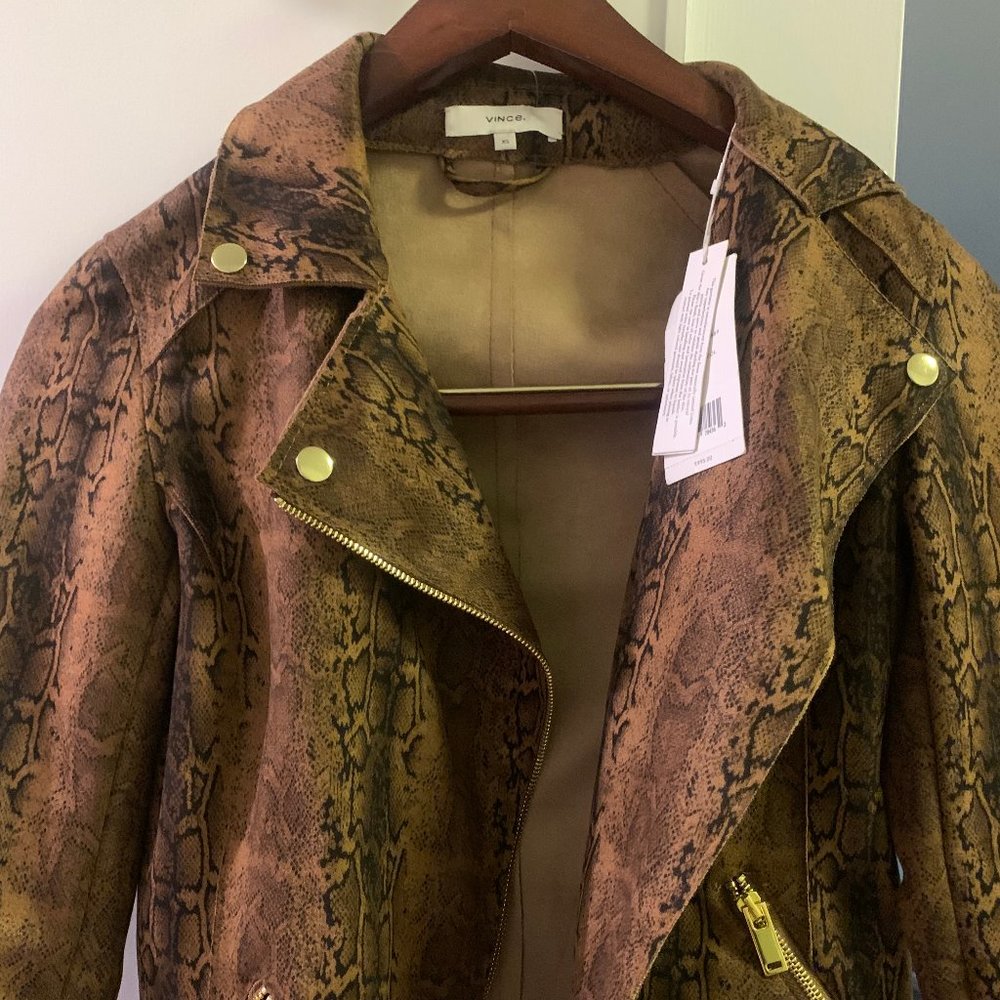 Vince XS Textured Animal Print Jacket